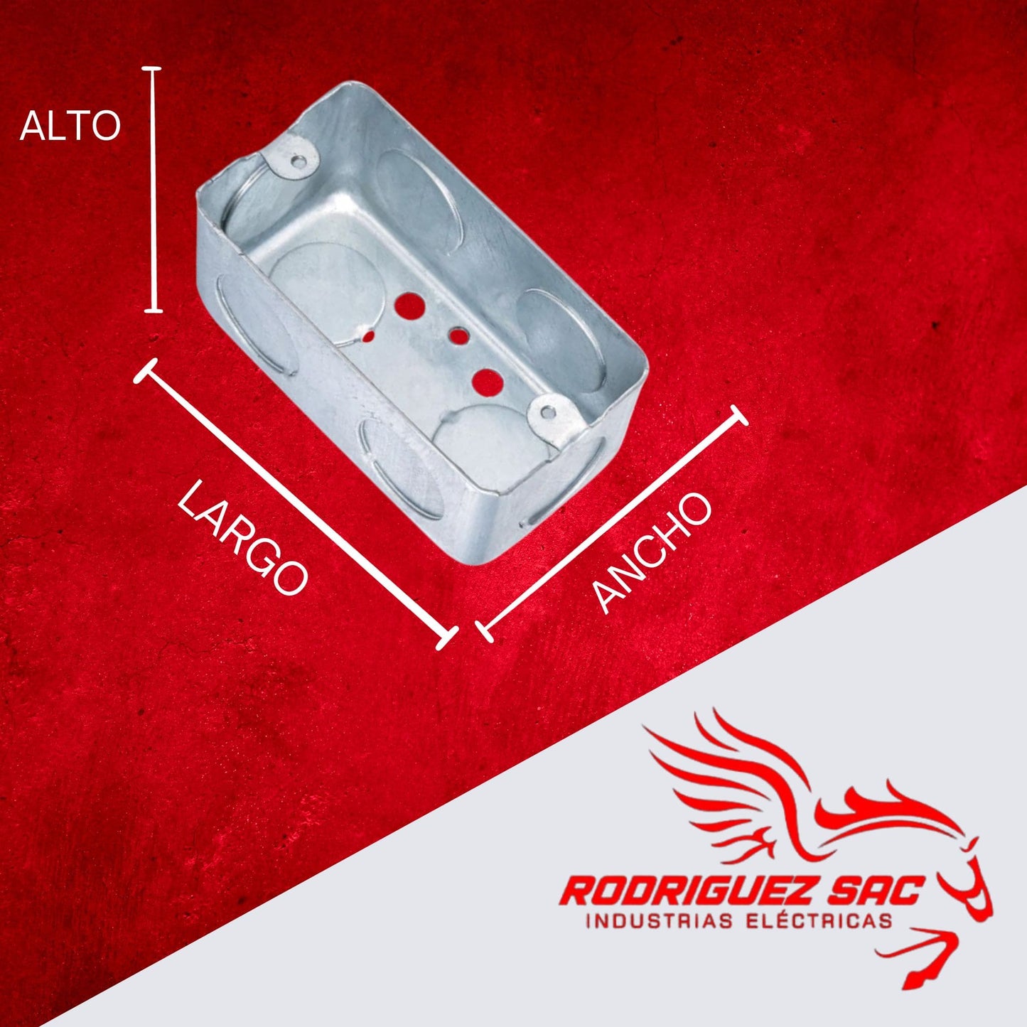 CAJA DE PASE RECTANGULAR COMERCIAL 55X100X40 - INDUSTRIAS ELÉCTRICAS RODRIGUEZ SAC