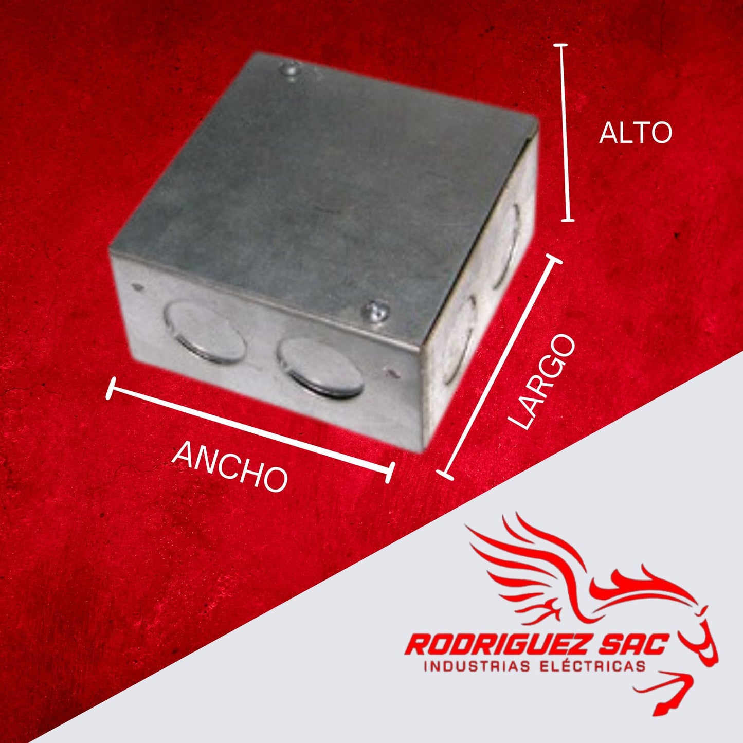 CAJA DE PASE CUADRADA 700x700x200 mm - INDUSTRIAS ELÉCTRICAS RODRIGUEZ SAC