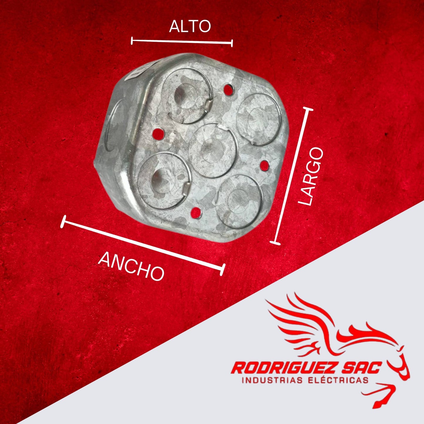 CAJA DE PASE OCTOGONAL  ESTANDAR - INDUSTRIAS ELÉCTRICAS RODRIGUEZ SAC